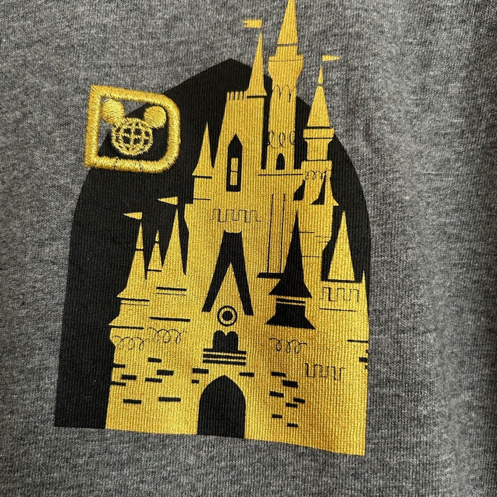 Disney Gray and Gold  Castle logo T- Shirt